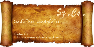 Szőke Csobán névjegykártya