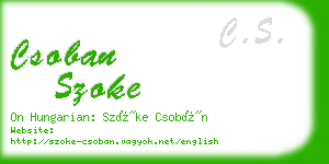 csoban szoke business card